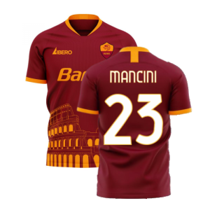 Roma 2023-2024 Home Concept Football Kit (Libero) (MANCINI 23)