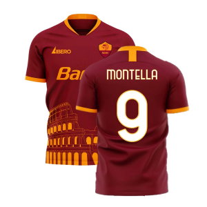Roma 2025-2026 Home Concept Football Kit (Libero) (MONTELLA 9)