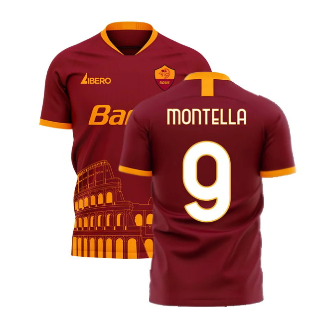 Roma 2025-2026 Home Concept Football Kit (Libero) (MONTELLA 9)