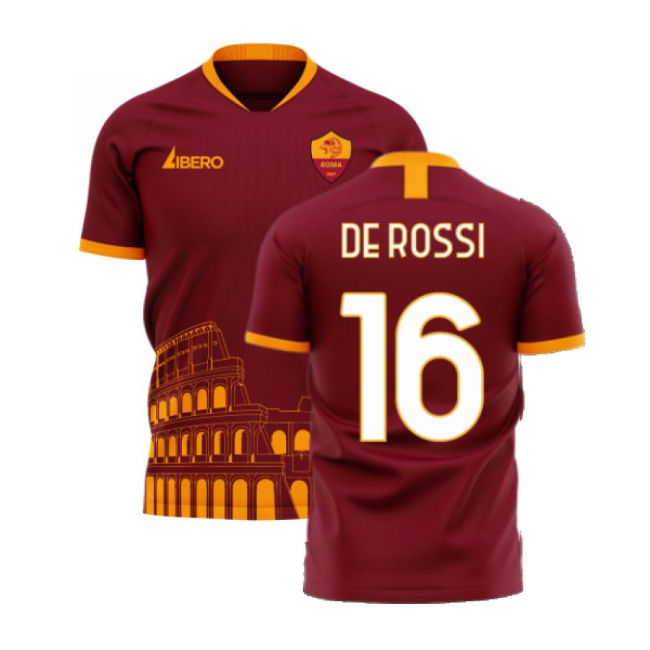 Roma 2025-2026 Home Concept Football Kit (Libero) - No Sponsor (DE ROSSI 16)