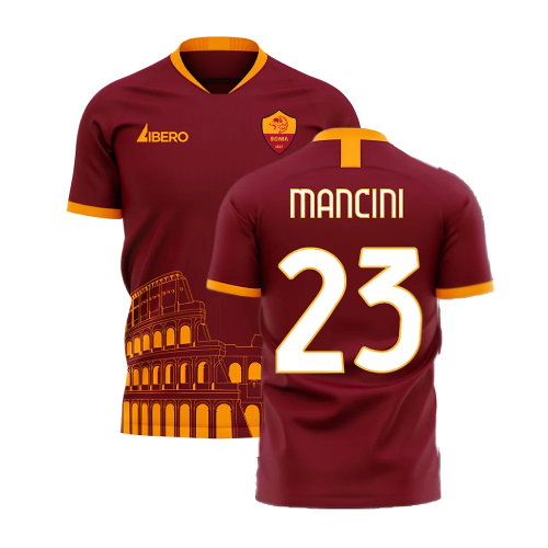 Roma 2025-2026 Home Concept Football Kit (Libero) - No Sponsor (MANCINI 23) Roma 2025-2026 Home Concept Football Kit (Libero) - No Sponsor (MANCINI 23)