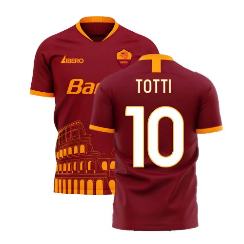 Roma 2025-2026 Home Concept Football Kit (Libero) (TOTTI 10)