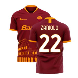 Roma 2025-2026 Home Concept Football Kit (Libero) (ZANIOLO 22)