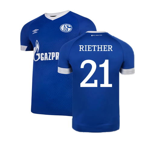 Schalke 2018-19 Home Shirt ((Mint) XXL) (Riether 21)