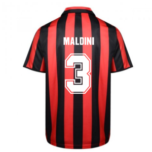 Score Draw Ac Milan 1988 Retro Football Shirt (MALDINI 3)