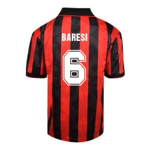 Score Draw AC Milan 1994 Retro Football Shirt (BARESI 6)