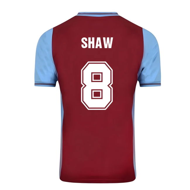 Score Draw Aston Villa 1982 Champions Of Europe Retro Football Shirt (Shaw 8)