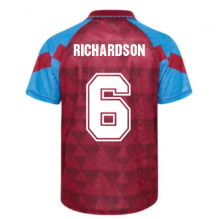 Score Draw Aston Villa 1990 Retro Football Shirt (Richardson 6)