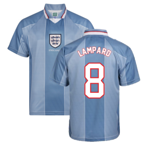 Score Draw England 1996 Away Euro Championship Retro Football Shirt (LAMPARD 8)