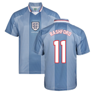 Score Draw England 1996 Away Euro Championship Retro Football Shirt (Rashford 11)