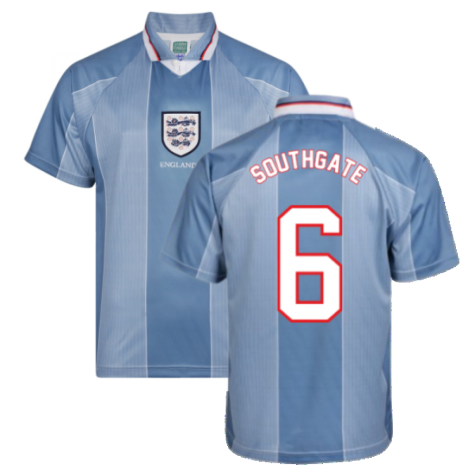 Score Draw England 1996 Away Euro Championship Retro Football Shirt (SOUTHGATE 6)