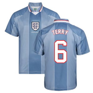 Score Draw England 1996 Away Euro Championship Retro Football Shirt (TERRY 6)