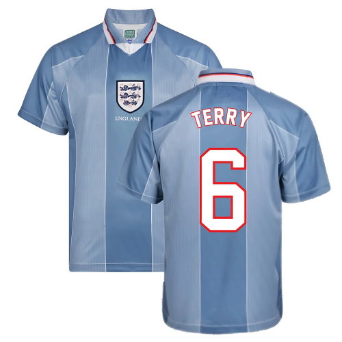Score Draw England 1996 Away Euro Championship Retro Football Shirt (TERRY 6)