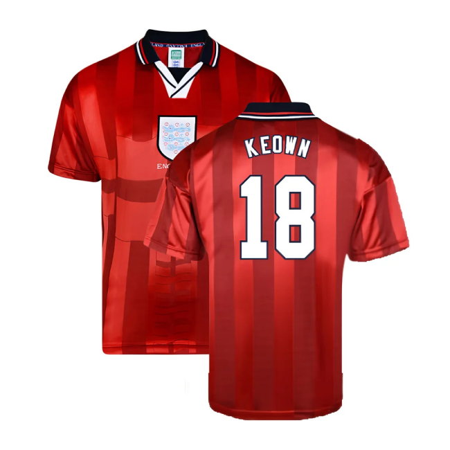 Score Draw England 1998 World Cup Finals Away Retro Football Shirt (KEOWN 18)