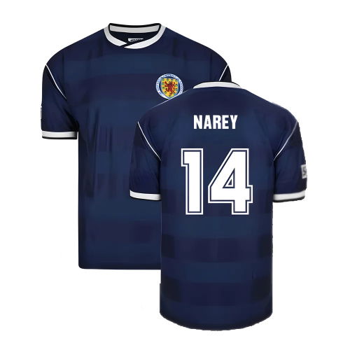 Score Draw Scotland 1986 Retro Football Shirt (Narey 14)