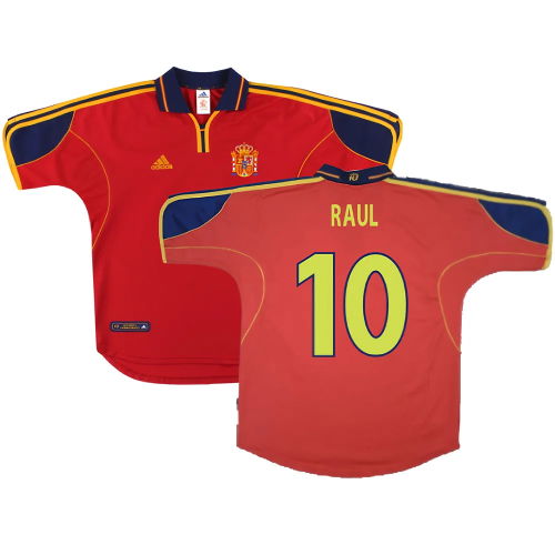 Spain 1999-02 Home Shirt ((Excellent) S) (Raul 10)