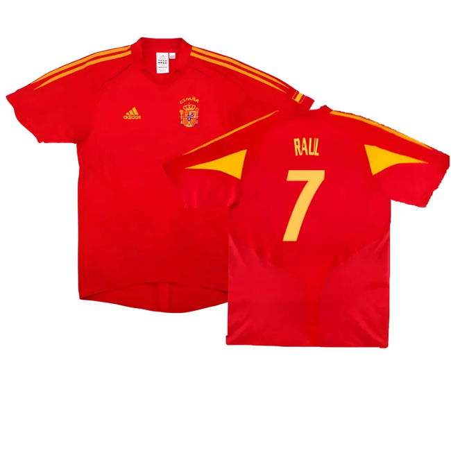 Spain 2004-06 Home Shirt ((Very Good) XL) (Raul 7)