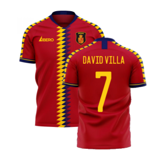 Spain 2022-2023 Home Concept Football Kit (Libero) (DAVID VILLA 7)