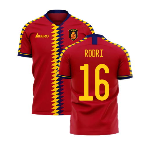 Spain 2025-2026 Home Concept Football Kit (Libero) (RODRI 16) Spain 2025-2026 Home Concept Football Kit (Libero) (RODRI 16)