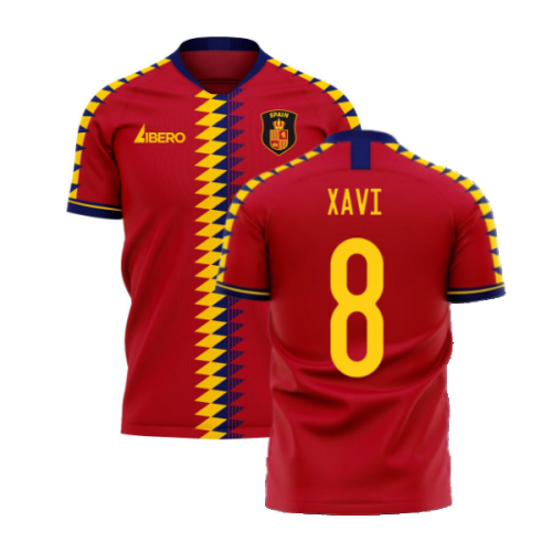 Spain 2025-2026 Home Concept Football Kit (Libero) (XAVI 8)