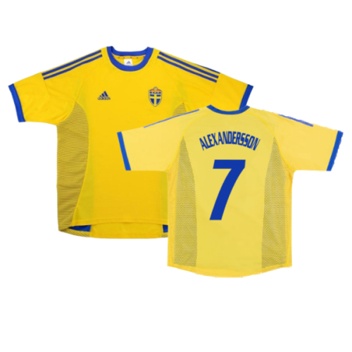 Sweden 2002-03 Home Shirt ((Very Good) S) (Alexandersson 7)