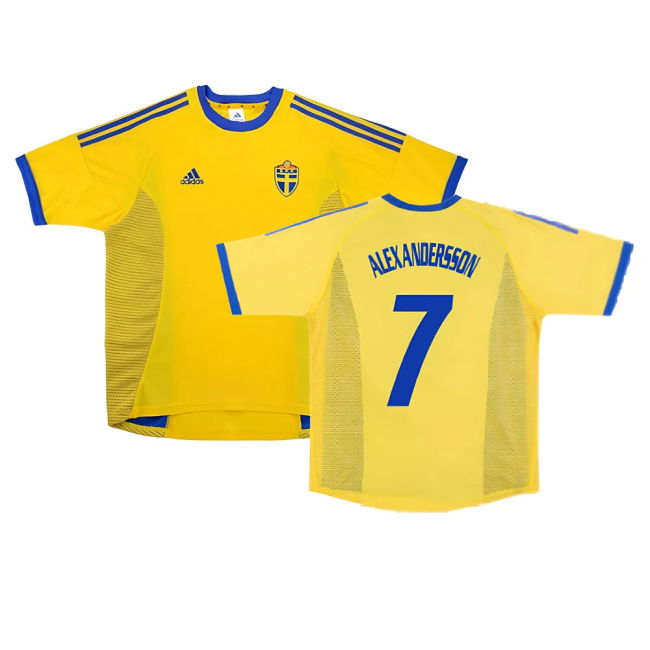 Sweden 2002-03 Home Shirt ((Very Good) S) (Alexandersson 7)