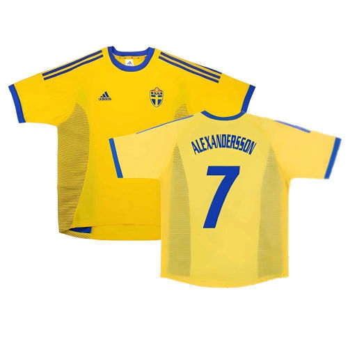 Sweden 2002-03 Home Shirt ((Very Good) S) (Alexandersson 7)