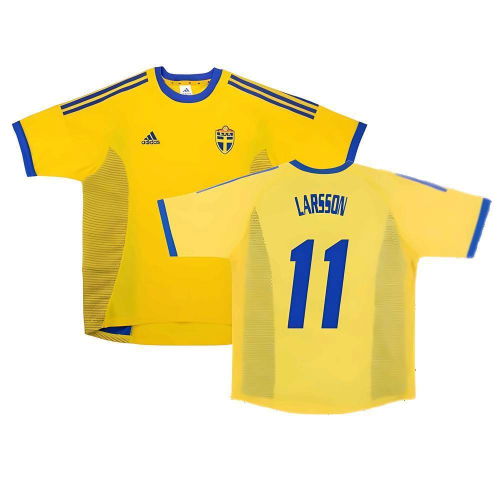 Sweden 2002-03 Home Shirt ((Very Good) S) (Larsson 11)