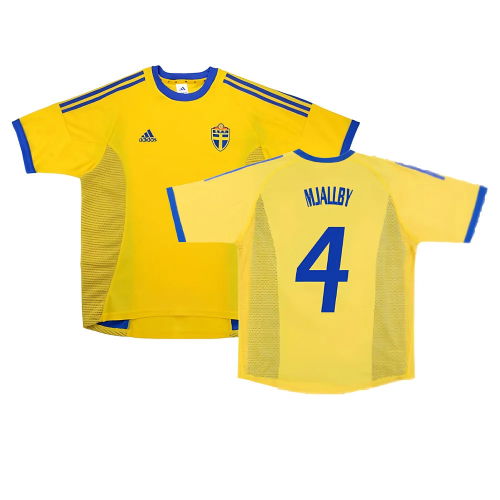 Sweden 2002-03 Home Shirt ((Very Good) S) (Mjallby 4)