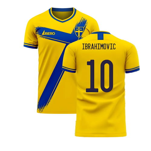 Sweden 2025-2026 Home Concept Football Kit (Libero) (IBRAHIMOVIC 10)  Sweden 2025-2026 Home Concept Football Kit (Libero) (IBRAHIMOVIC 10)