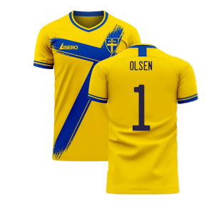 Sweden 2025-2026 Home Concept Football Kit (Libero) (OLSEN 1)