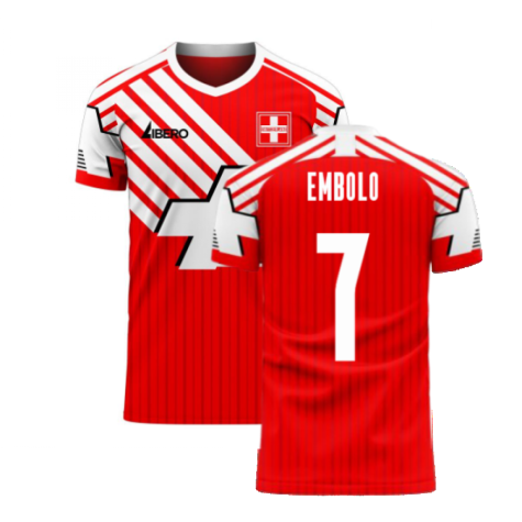 Switzerland 2022-2023 Retro Concept Football Kit (Libero) (EMBOLO 7)