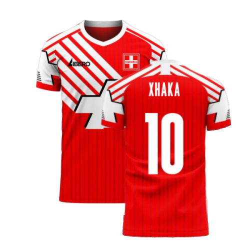 Switzerland 2025-2026 Retro Concept Football Kit (Libero) (XHAKA 10)