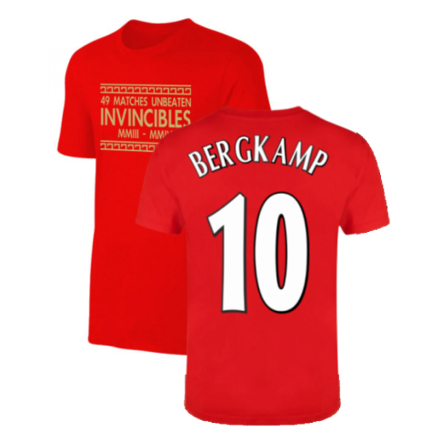 The Invincibles 49 Unbeaten T-Shirt (Red) (BERGKAMP 10)