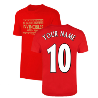The Invincibles 49 Unbeaten T-Shirt (Red) (Your Name)