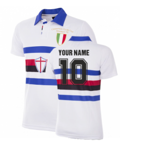 U. C. Sampdoria 1991 - 92 Away Retro Football Shirt (Your Name)