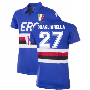 U. C. Sampdoria 1991 - 92 Retro Football Shirt (QUAGLIARELLA 27)