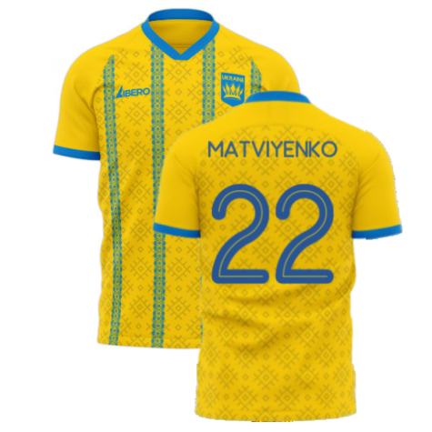 Ukraine 2023-2024 Home Concept Football Kit (Libero) (MATVIYENKO 22)