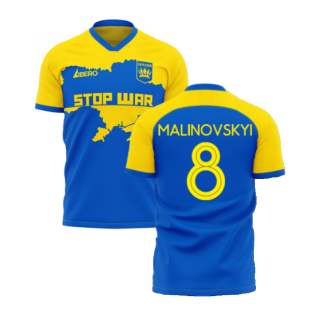 Ukraine Stop War Concept Football Kit (Libero) - Blue (MALINOVSKYI 8)