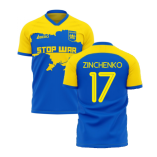 Ukraine Stop War Concept Football Kit (Libero) - Blue (ZINCHENKO 17)