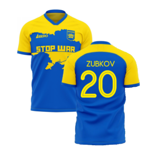 Ukraine Stop War Concept Football Kit (Libero) - Blue (ZUBKOV 20)