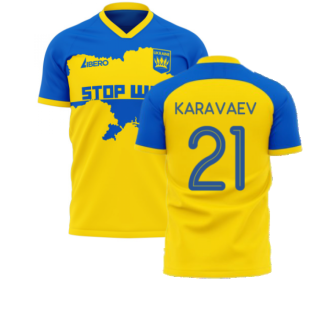 Ukraine Stop War Concept Football Kit (Libero) - Yellow (KARAVAEV 21)