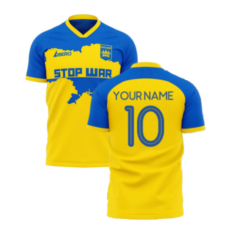 Ukraine Stop War Concept Football Kit (Libero) - Yellow (Your Name)