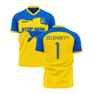 Ukraine Stop War Concept Football Kit (Libero) - Yellow (ZELENSKYY 1)