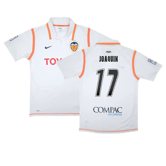 Valencia 2007-08 Home Shirt ((Excellent) S) (Joaquin 17)