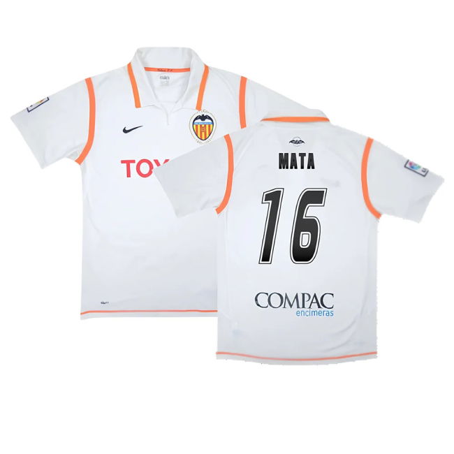 Valencia 2007-08 Home Shirt ((Excellent) S) (Mata 16)