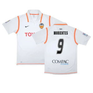 Valencia 2007-08 Home Shirt ((Excellent) S) (Morientes 9)