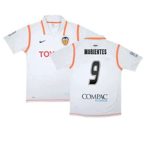 Valencia 2007-08 Home Shirt ((Excellent) S) (Morientes 9)