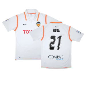 Valencia 2007-08 Home Shirt ((Excellent) S) (Silva 21)