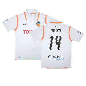 Valencia 2007-08 Home Shirt ((Excellent) S) (Vicente 14)